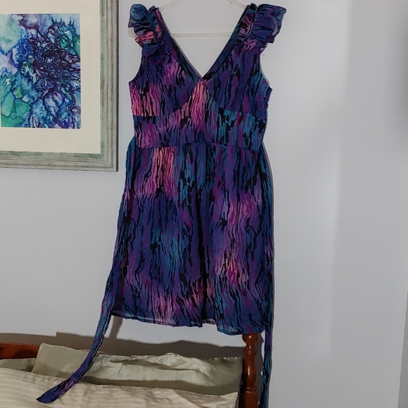 Coupé Collection Blue and Purple Print Dress - Picture 10 of 11